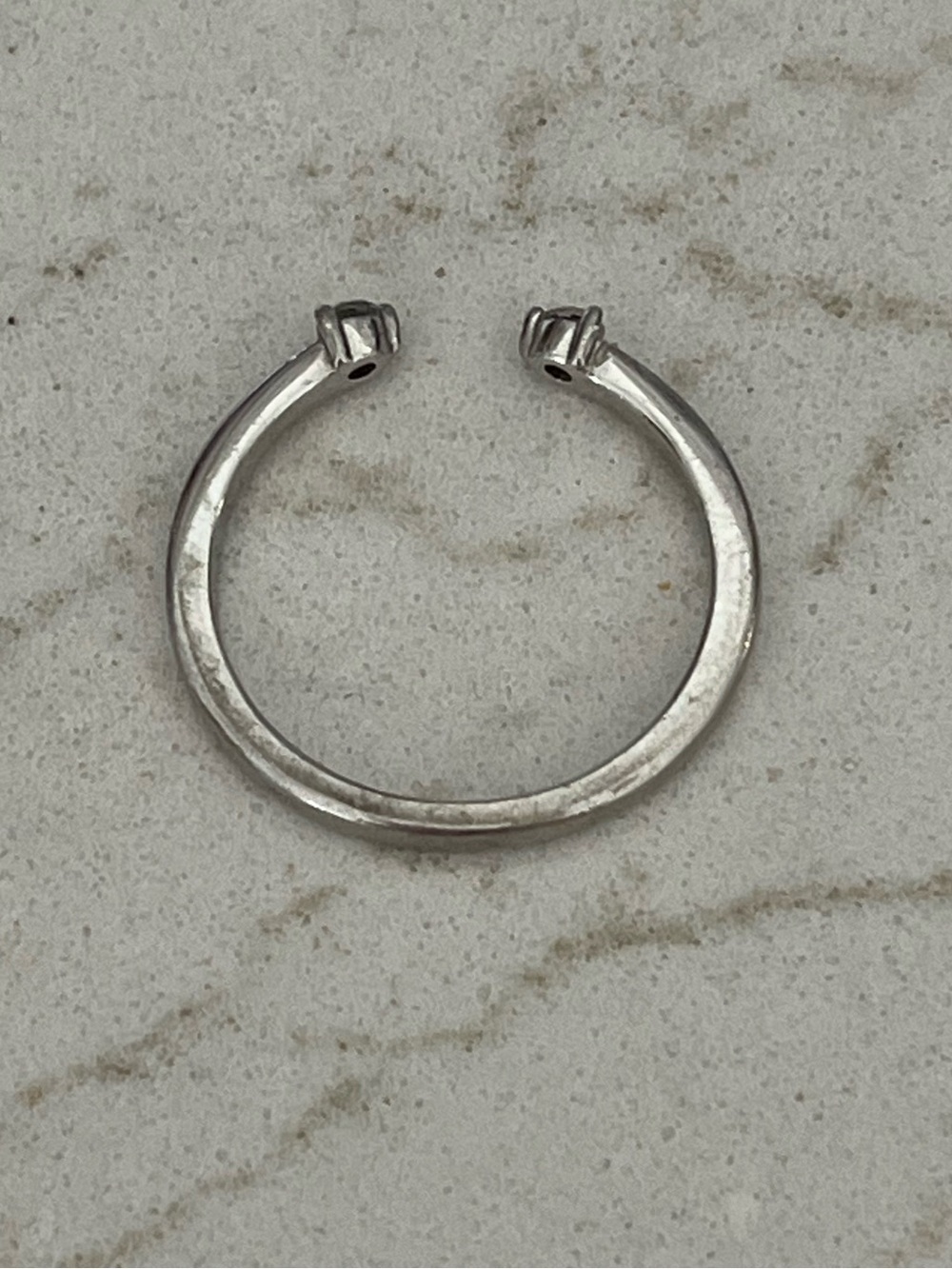 Sterling Silver Cubic Zarconia Open Ring - Picture 8 of 9